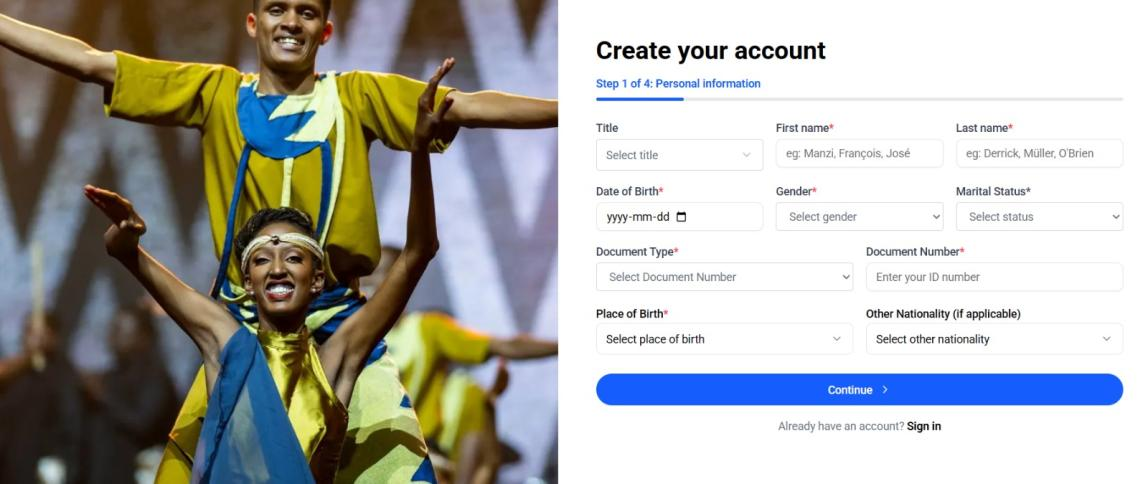 Fill in your personal information to create your account.