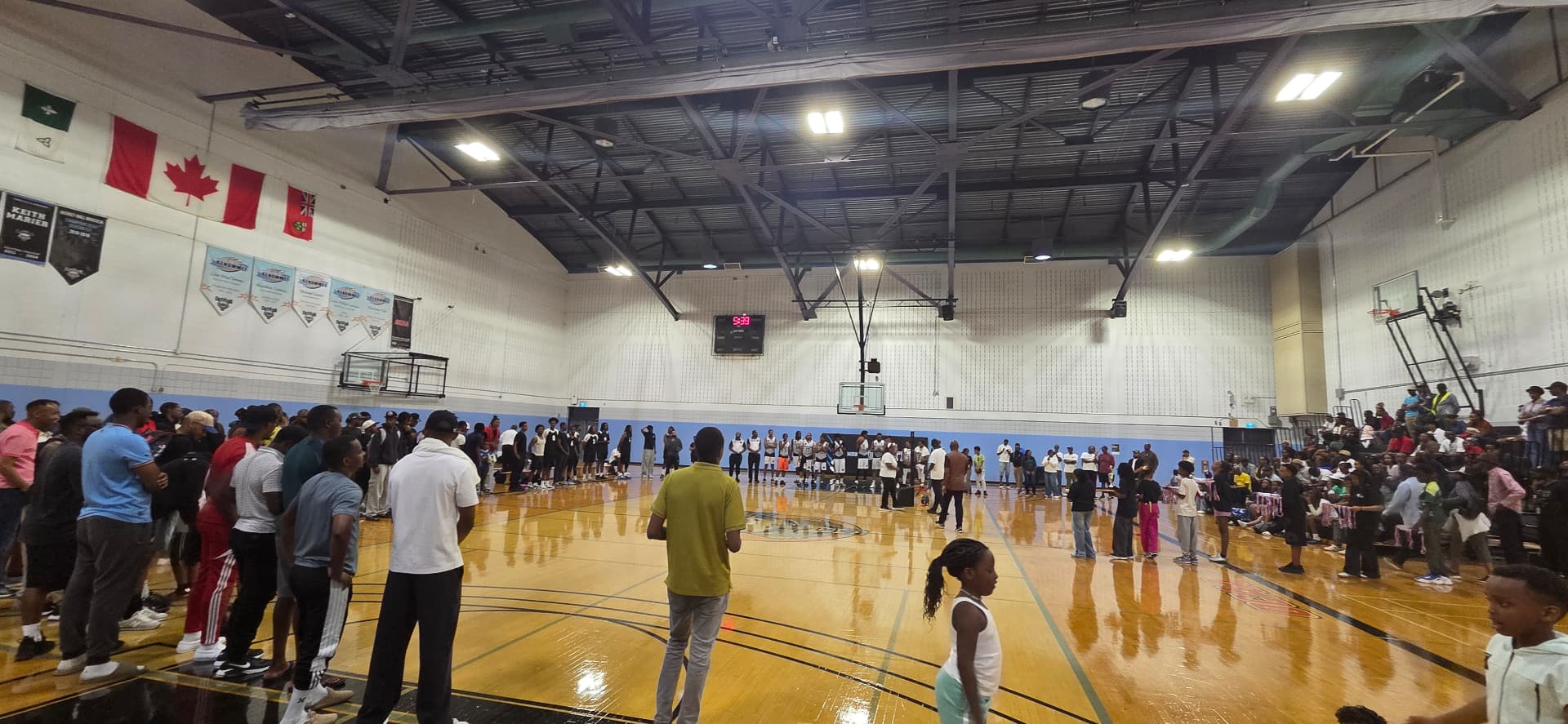 Anthems before tip-off at the ASSA competition